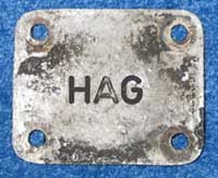 Gusszeichen HAG, von Begrenzungszeichen "Dreieck"