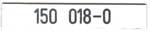 DB, Innenschild 150 018-0, Kunstharz-Schichtpressstoff, graviert, Ränder abgebrochen