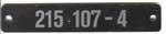 DB, Innenschild 215 107-4, Alu, silberfarben bedruckt