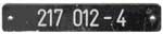 DB, Innenschild 217 012-4, Alu, graviert