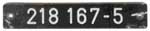DB, Innenschild 218 167-5, Kunstharz-Schichtpressstoff, graviert