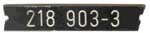 DB, Innenschild 218 903-3, Kunstharz-Schichtpressstoff, graviert, Rnder ausgebrochen