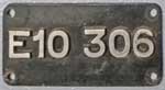 Deutschland (DB), Innenschild: E10 306, Aluminiumguss.