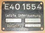 Innenschild DB, E40 1554 Aluguss