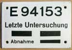 Innenschild, E94 153 Email