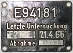 Innenschild E94 181 Aluguss