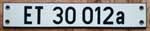 Deutschland (BRD), Innenschild der DB: ET 30 012a, Siebdruck auf Resopal. BxHxT = 212 x 37 x 3 mm. Von DB, sptere Baureihe 430.