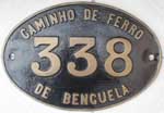 Angola, Caminho de Ferro de Benguella, Nr. 338. Messingguss mit Rand.