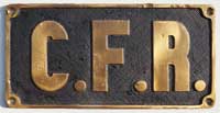 Eigentumsschild C.F.R. (Căile Ferate Române, staatliche Eisenbahngesellschaft Rumäniens.),
