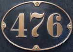 D�nemark, Lokschild der DSB, 476, Messingguss, Riffelgrund mit Rand. BxH = 300 x 240 mm. Das Schild ist von der D�nischen Staatsbahn der Gattung "F".