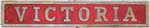 Great British Railways: Namensschild "VICTORIA". Messingguss rechteckig, glatt mit Rand.