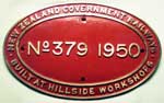 New Zealand Government Railways 379 1950, Messingguss