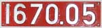 Österreich, ÖBB 1670.05 Aluziffern, gechraubt auf Blechplatte