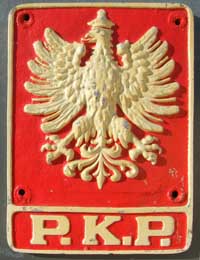 Polen, Eigentumsschild, Aluminiumguss mit Rand, (GAlmR) 248 x 180 mm.