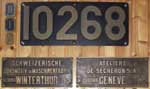 SBB 10268, NMsG, SLM 3066, Secheron 700003, 1925, beide Riffelgrund, Messingguss mit Rand