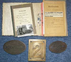 Lokschild, Fabrikschild, Kesselschild und Betriebsbuch Lok2, Stadt Mainz, Hafenbahn