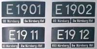 Deutschland (DR), Lokschild der DRB: E19 01, E19 02, E19 11, E19 12. Alle vier Maschinen an einer Wand vereint ❤