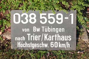 DB, 038 559-1, Schild fr die berfhrung