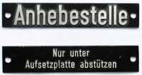 Anhebestelle, nur unter Aufsetzplatte absttzen