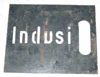 Testschild/Stahlplatte zum Testen der Indusi (induktive Zugsicherung)