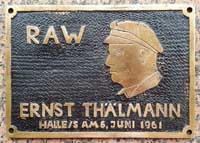 DRo, RAW Ernst Thlmann 06.06.1961, Messingguss mit Rand, 294 x 207mm, von DRo 78-503