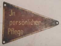 Blechwimpel "in persnlicher Pflege"