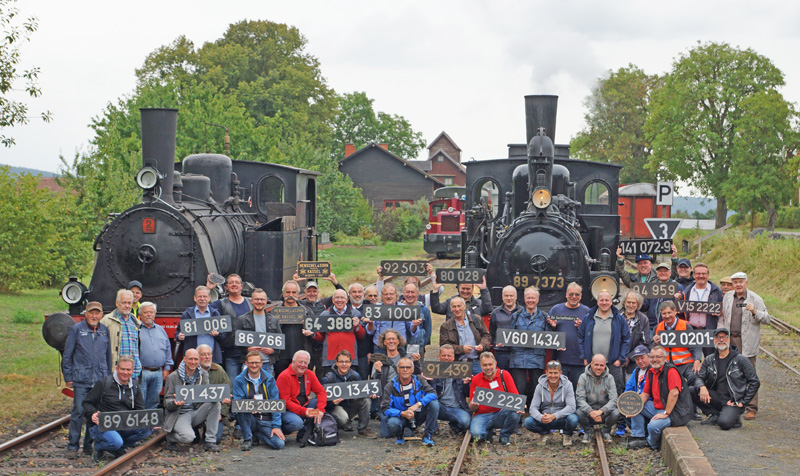 Sammlertreffen 2019 in Fladungen, Gruppenbild mit Lokomotiven